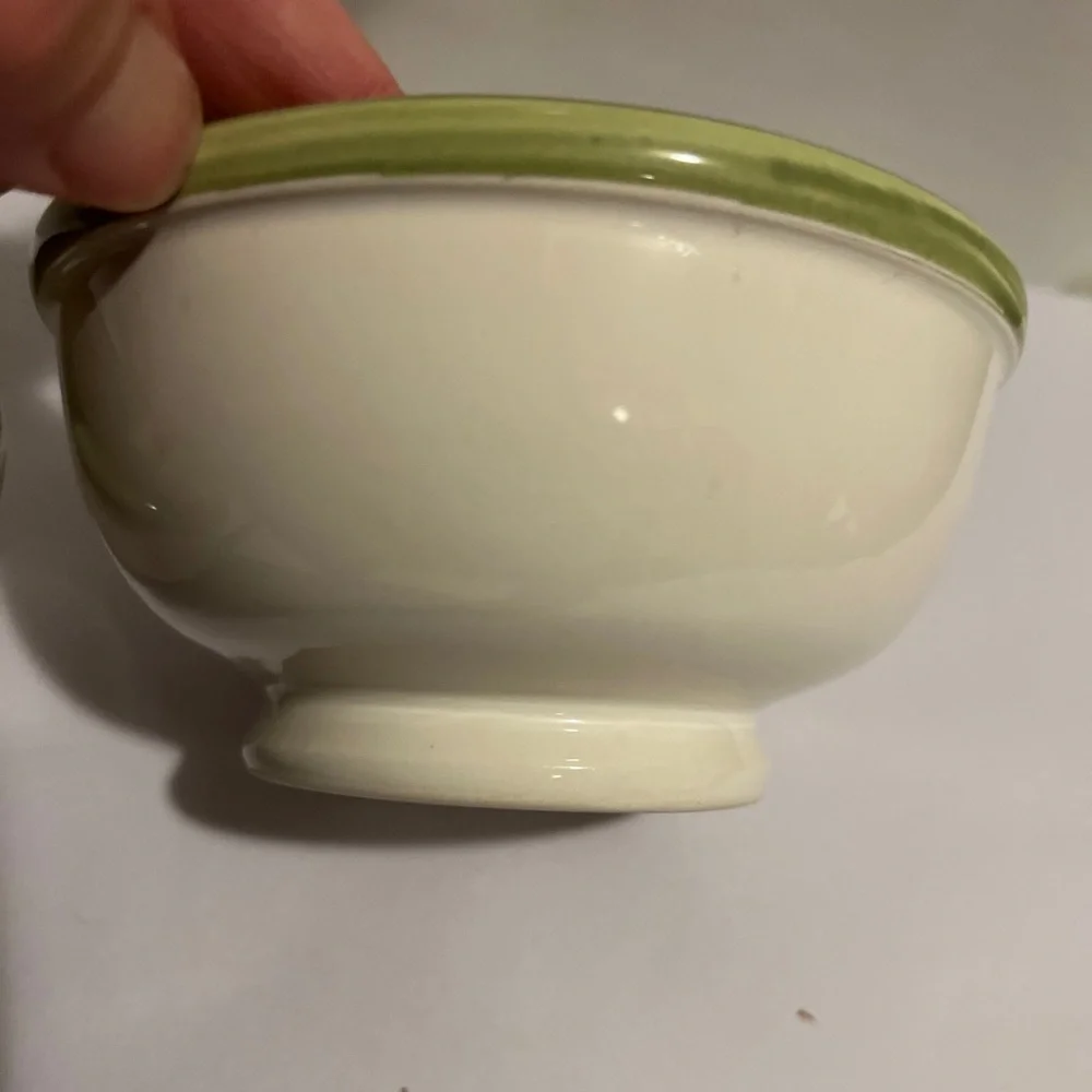 Set Of 2 Williams Sonoma Nesting Mixing Bowls Olive Grove Portugal 4’ & 4 1/2’